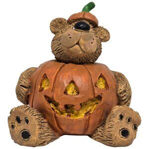 Russ Witch’s Brew Crew Pumpkin Bear Figurine SculptStone 14054 Kathleen Kelly w/